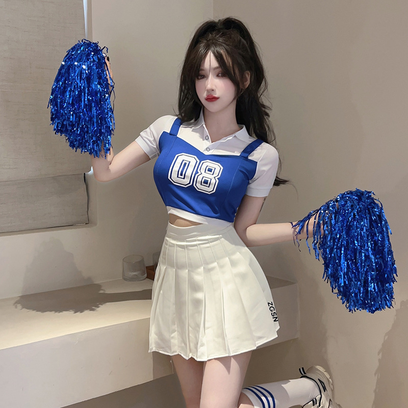 韩女团演出服足球宝贝啦啦队服装成人学生运动会拉拉操舞蹈表演服