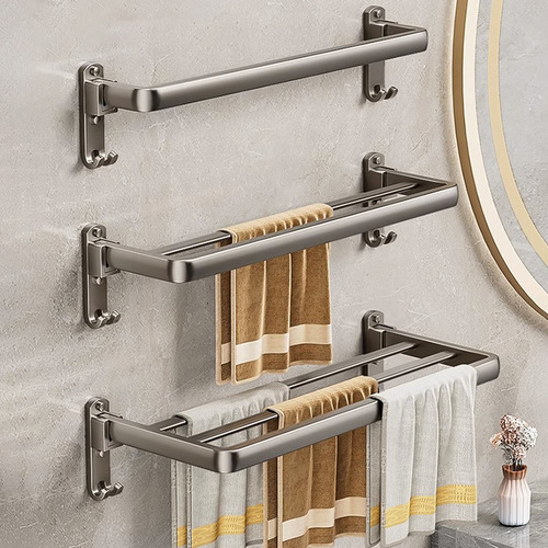 Towel Rack Bathroom No Drill Towel Bar Bathroom Hooks Toilet Shelf Wall Mounted Toilet Rack Bathroom Towel Rod