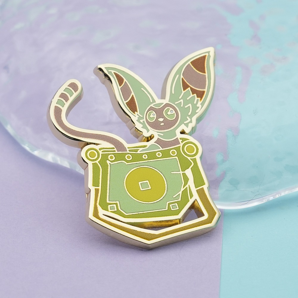 Avatar: the Last Airbender Animation Merchandise Badge Cute Cartoon Flying Lemur Brooch Lapel Accessory Gold Decoration Personalized