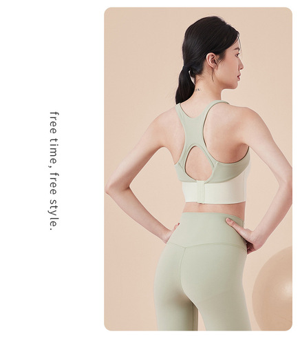 lulu all-in-one fitness bra sports bra high-intensity sports bra women's yoga top fixed chest pad
