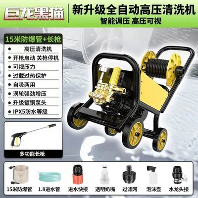 Giant Dragon Black Cat High-Pressure Car Car washing machine - 18kw-adjustable-pressure-cart-15m-explosion-proof-pipe-long-water-gun