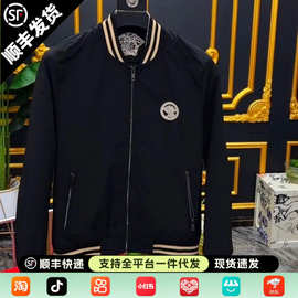 欧洲站潮牌棒球领夹克2026春秋季刺绣修身男士男潮流刺绣休闲外套