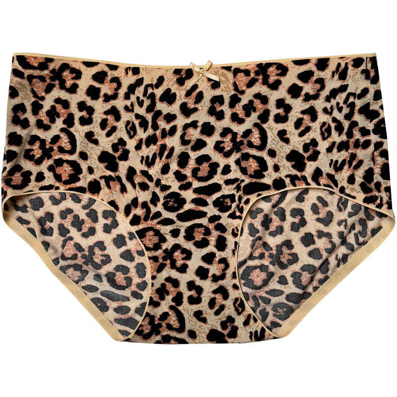 5566 Mid-waist Seamless All-inclusive Hip Summer Thin Skin-friendly and Comfortable Women's Leopard Print Series Antibacterial Bottom Briefs