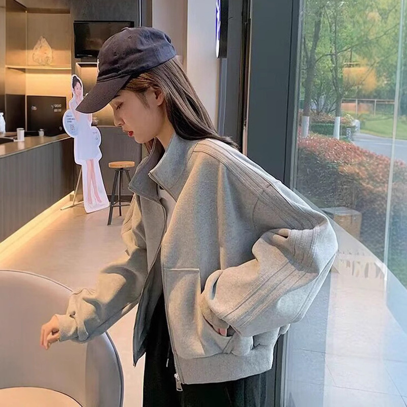 短款外套女2025春秋新款运动棒球服休闲显瘦夹克开衫上衣宽松百搭|undefined