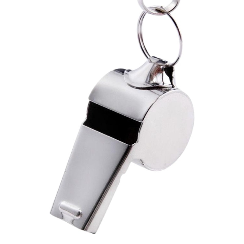 Stainless Steel 6-word metal referee first aid whistle fans whistle factory wholesale laser LOGO