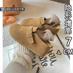 内增高7cm厚底勃肯鞋包头半拖鞋女夏季外穿2025新款一脚蹬凉拖鞋