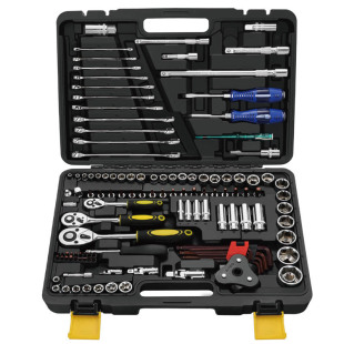 Factory Direct Sales 121 pieces auto repair tools suit ratchet wrench Matt treatment 50BV30 socket wrench tools