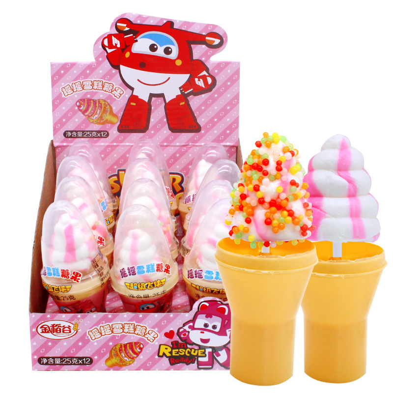 金稻穀25克超級飛俠搖搖雪糕冰棒造型棒棒糖硬糖兒童零食糖果批發