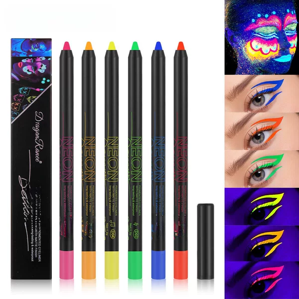 Cross-Border Eyeliner Colorful Fluorescent Eye Shadow Pen Waterproof Makeup Anti-Sweat Halloween Cos Water-Based Face Paint