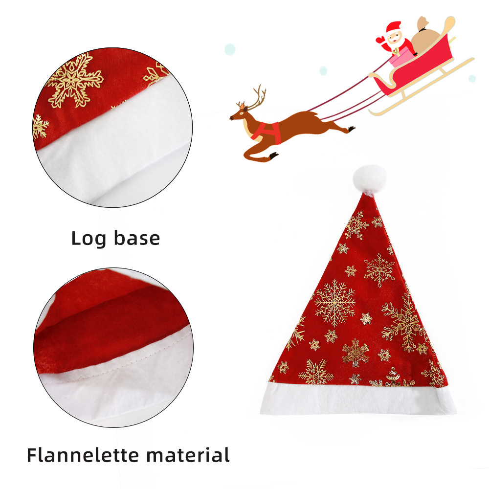 Adornos navideños sombrero de Navidad flor caliente nieve amor Borde de felpa corta sombrero de Navidad fiesta de Navidad vestido de fiesta