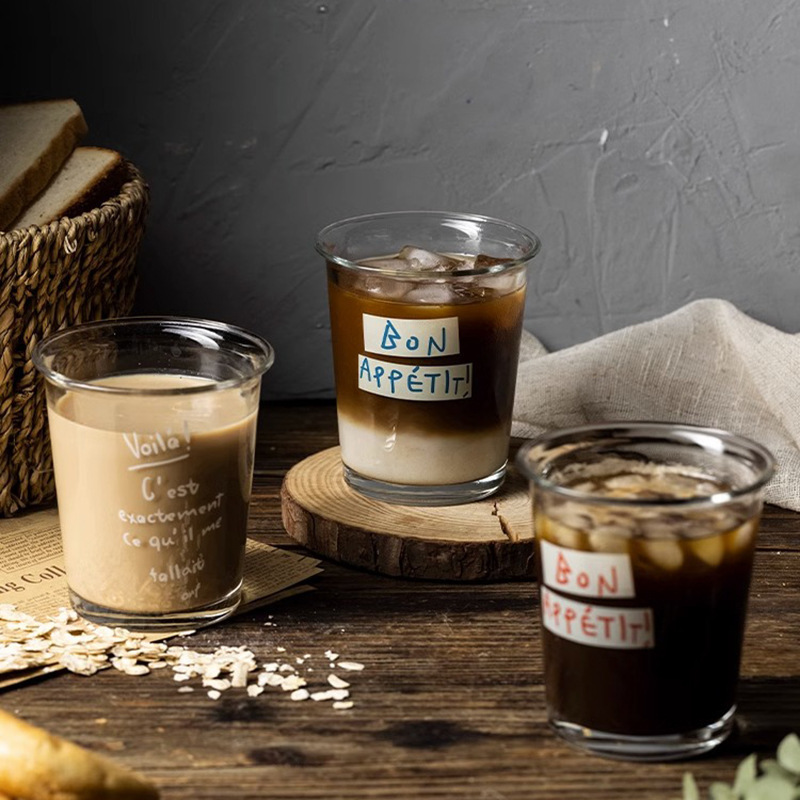 trending creative simple ins letters thickened flip glass home office drink cup coffee cup wholesale