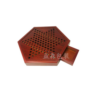 Manufacturer Customized Checkers Wooden Packaging Box, New Marble Chessboard Gift Box, High-End Drawer 6-Sided Box