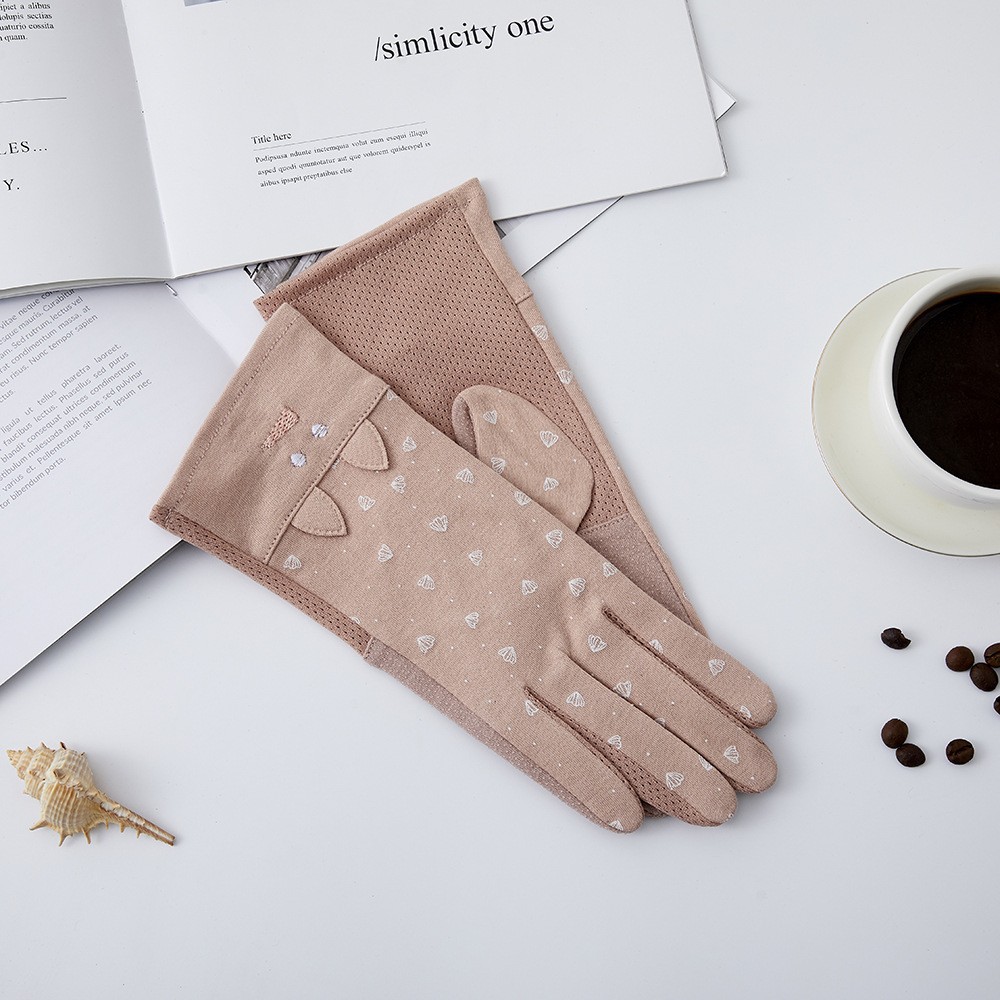 Guantes de protección solar para mujer nueva primavera y verano conducción estilo coreano encaje arco montar antideslizante guantes de pantalla táctil delgada