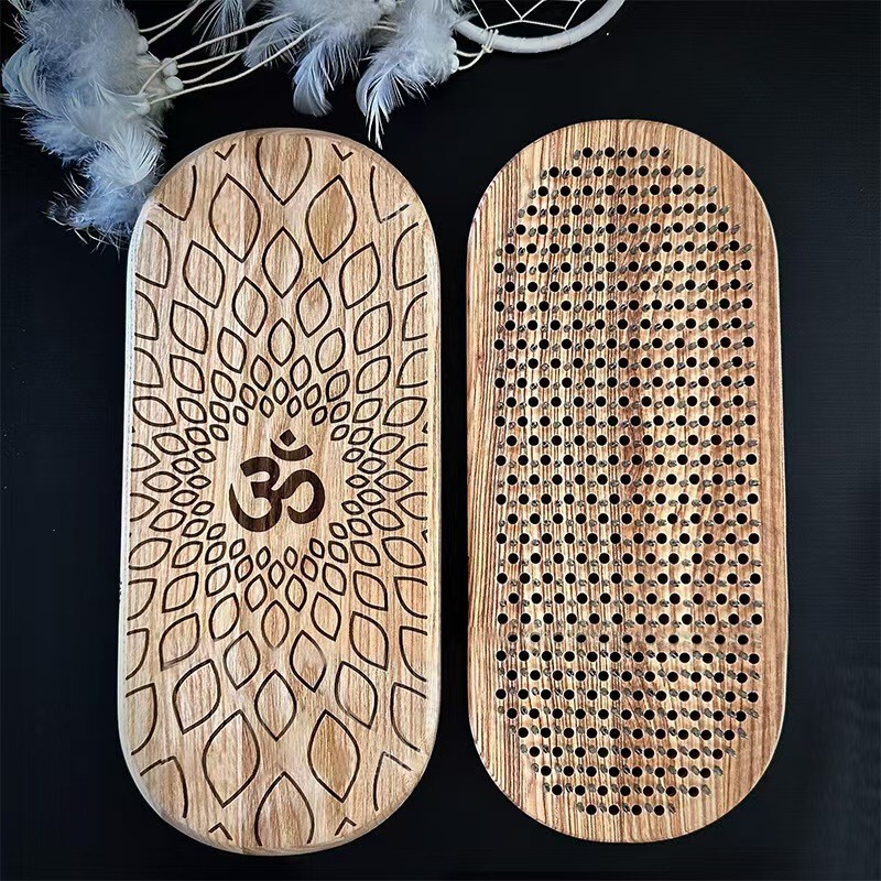 Cross-Border Wooden Yoga Meditation Foot Pedal Wooden Yoga Board Zen Yoga Practice Board Acupuncture Massage Relaxation Board