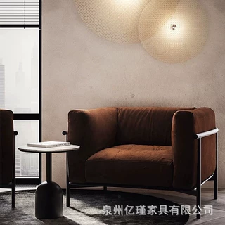 现代洽谈酒店大堂会所大厅简约单人沙发售楼处展厅贵宾接待办公沙