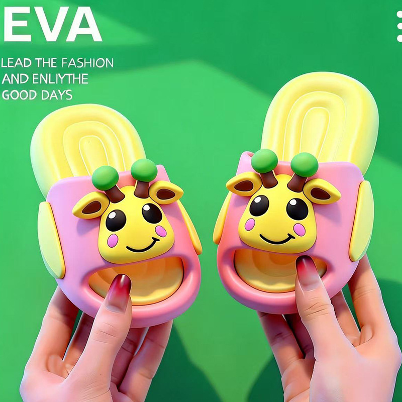 Eva Kidsren's Slippers Cartoon Giraffe Boys and Girls Indoor Kids Home Bath Anti-Odor Anti-Slip Soft-Soled Slippers Eva Kidsren's Slippers Cartoon Giraffe Boys and Girls Indoor Kids Home Bath Anti-Odor Anti-Slip Soft-Soled Slippers