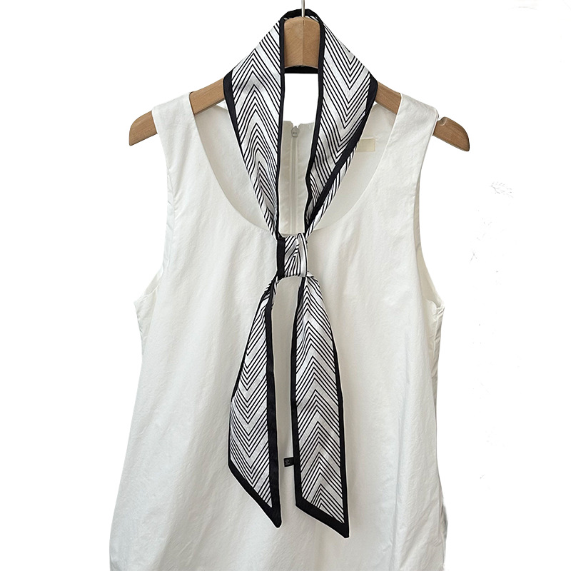 Pañuelo de seda, banda larga, sensación de alta calidad, bufanda pequeña decorativa, bolsa de toalla de seda, envuelta, pañuelo floral, cinta para el cabello, serpentín para el cabello