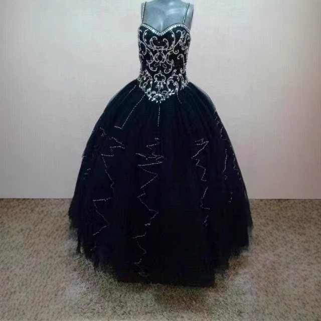Vestido de Princesa Cielo Estrellado Negro 2026 Verano Sencillo y Elegante para Estudiantes, Exámenes de Arte, Ceremonias de Adultos, Anfitrionas y Concursos.