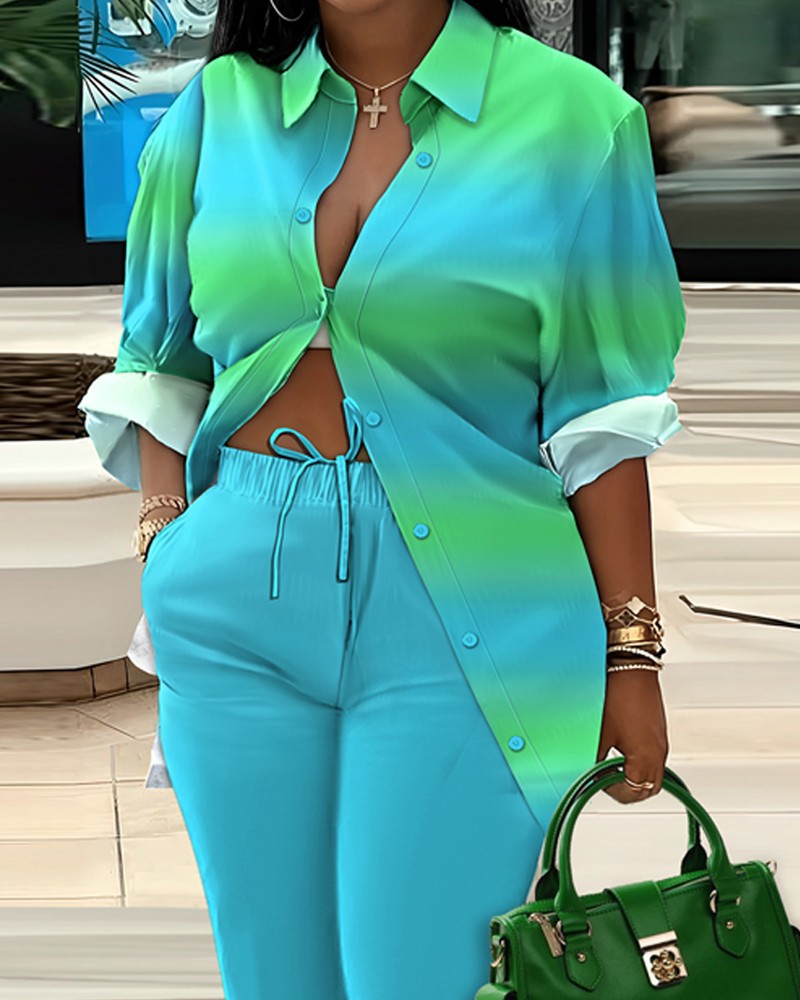 GraceChic GraceChic Cross-Border European And American Women's Clothing 2024 Autumn Winter New Sleeve Shirt Printed Long_voghion.com