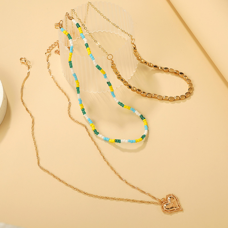 1 Set Fashion Heart Shape Alloy Plating Womenu0027S Necklace