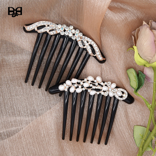 Seven-foot comb Korean hair accessories pearl headdress rhinestone hairpin plate hair comb hairpin classical hair fork hairpin jewelry