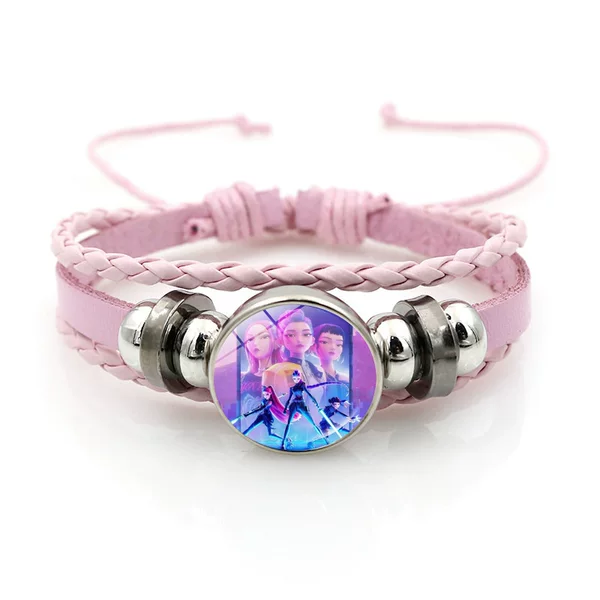 K-Pop Hunter Girl Group Pink Bracelet Jewelry Girls Gift Cross-Border Animation Peripheral Hand Jewelry Small Gift
