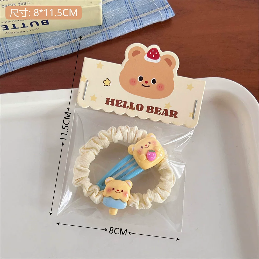 Cute hair accessory, elastic bangs, with little bears