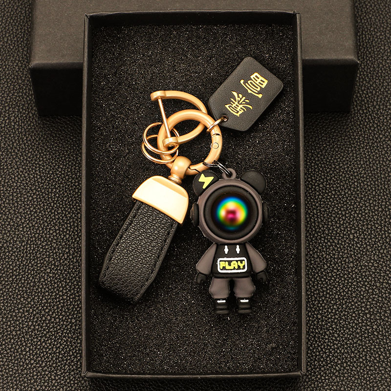 Llavero de coche transfronterizo osito INS macaron color violento llavero colgante bolso colgante llave