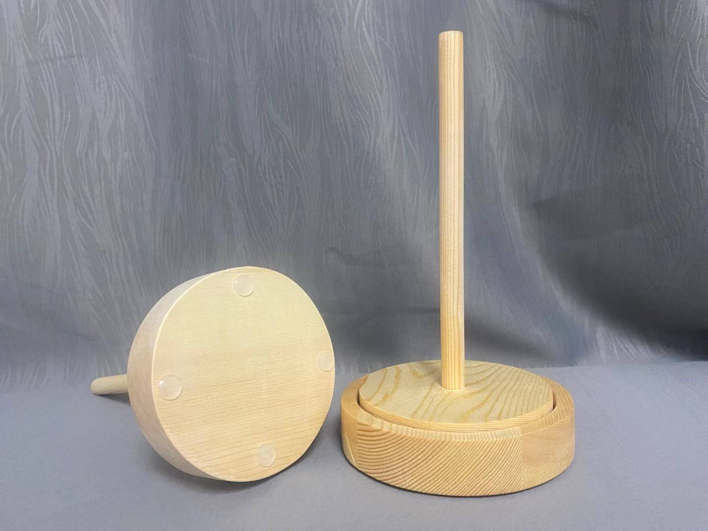 PK7J Home Use Rotating Spool Yarn Winding Knitting Tool with Wooden Axle Stand