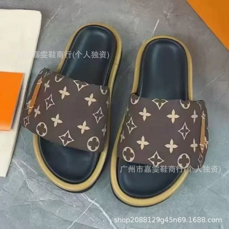 2025 Export Donkey Slippers High Version with Packaging Original Pure Color Flats Slippers Women's Outer Wear Slippers