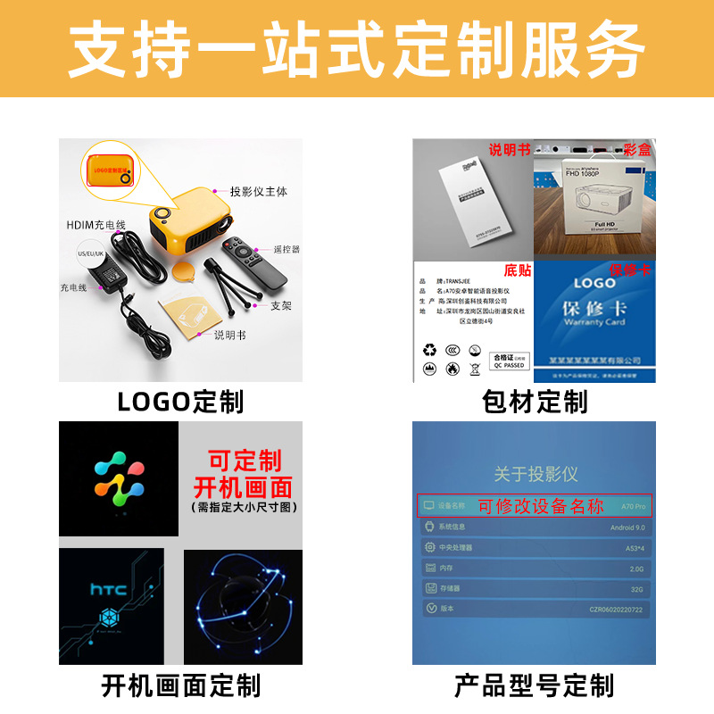 Projector for bedroom, smart handheld mobile phone for students