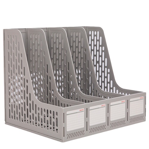 Deli Stationery Quadruple File Basket Office Folder Information Rack Desktop File Classification Triple File Rack Wholesale