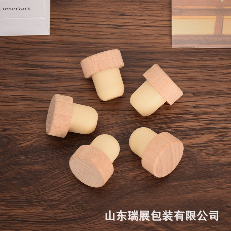厂家批发铝盖瓶塞子红酒瓶木塞T型高分子软木塞玻璃瓶酒瓶塞
