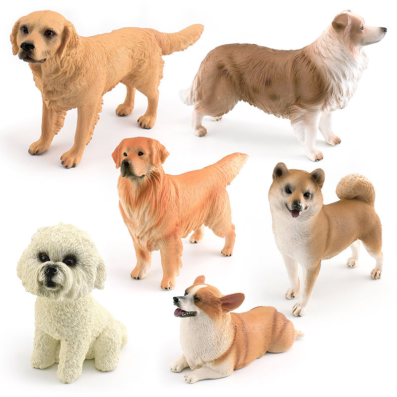 Los niños de simulación animal famoso modelo de perro Shiba Inu Peluche Golden Retriever Corgi Pastor perro mascota perro decoración de juguete