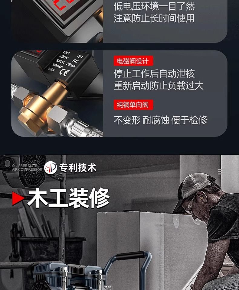 Saintpa Air Compressor 220V Silent Oil-Free Small Air Pump Industrial Grade High Pressure 10L30L55L120L150L