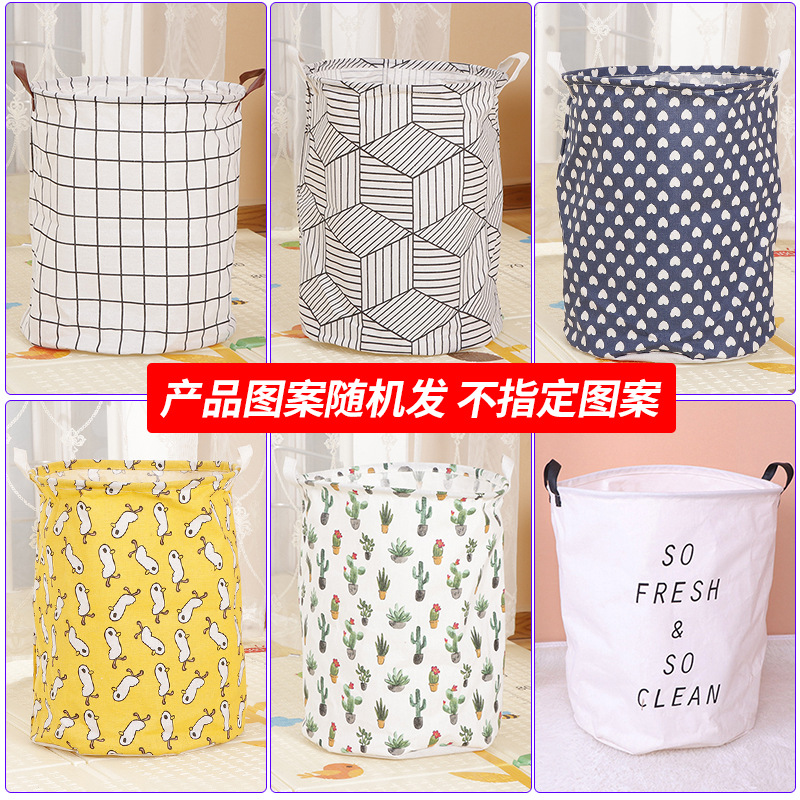 35*45cm impermeable hogar plegable cesta de almacenamiento ropa redonda tela diversos artículos cesta de lavandería