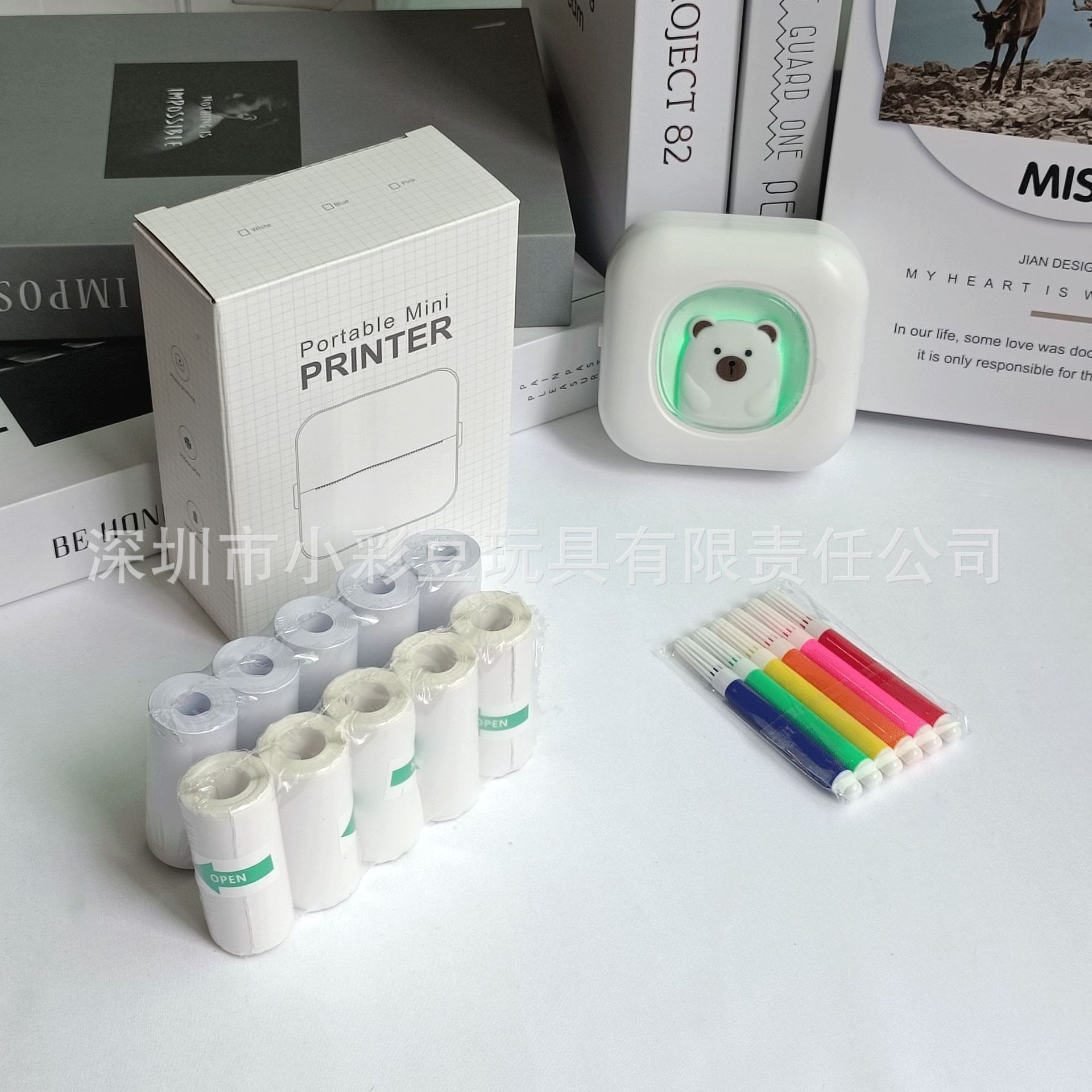 X7 흰색 + 감열지 5개 + 접착지 5개 + 색펜