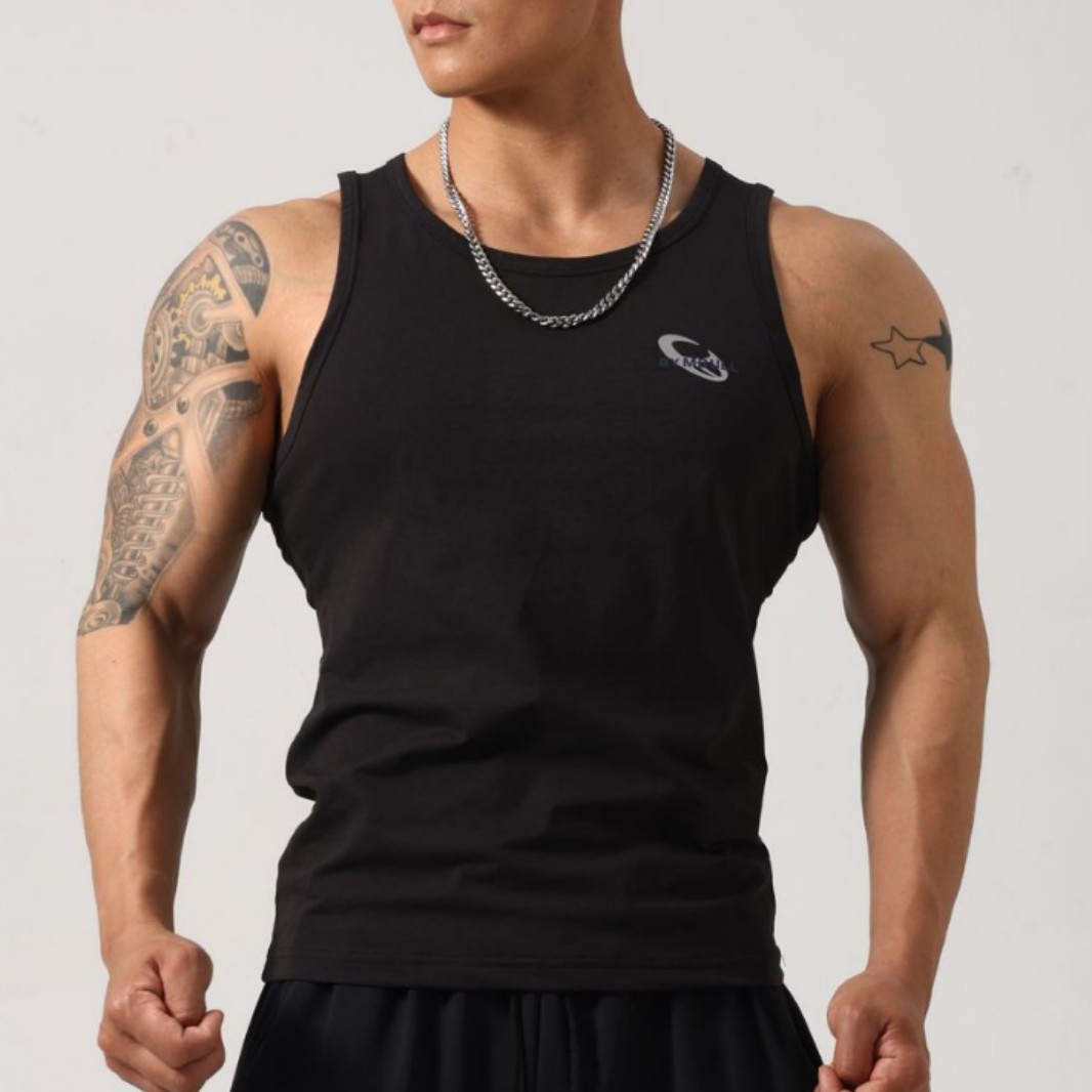 Men's quick-dry sports vest, slim fit, sleeveless, for summer training, gym workouts, running, casual wear, sweat-wicking, versatile