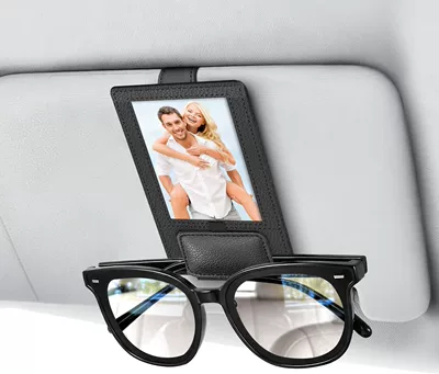 Cross-Border New Model Car Glasses Clip Photo Holder Car Sun Visor Magnetic Photo Storage for Sunglasses (Car Glasses Clip/Bill Clip) - black
