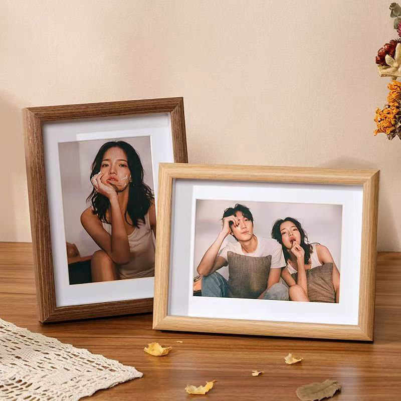 Photo Frame Display Stand Wholesale 6-Inch 8inch 10inch A4 Horizontal Frame A3 Large Size Creative Simple Wooden Picture Frame for Home Decoration