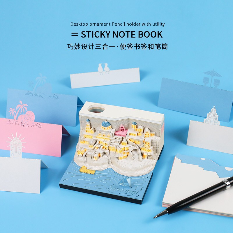 【Selección Premium】Bloc de Notas Adhesivas 3D Estilo Castillo Ruso, Modelo de Escultura de Papel TK, Regalo Transfronterizo para Hombres y Mujeres, Cumpleaños