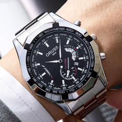 ORUSS Automatic Non-Mechanical Watch with One-Time Delivery, High-End Dual Date, Night Light, Waterproof Men's Brand Watch