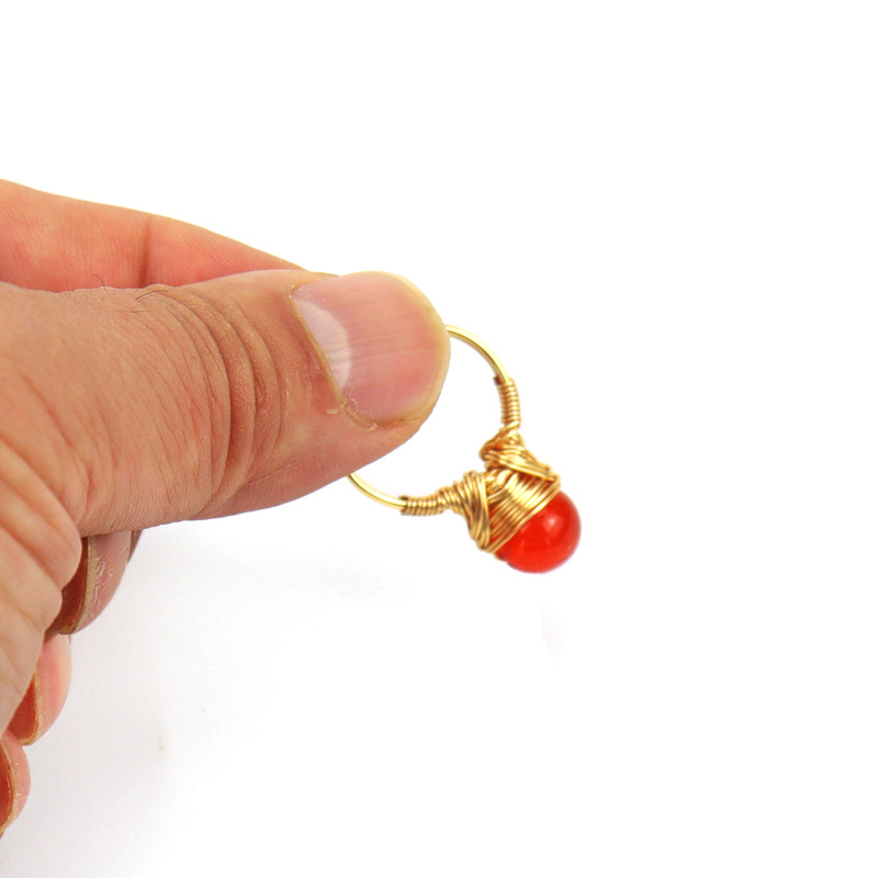 Retro Geometric Agate Plating Rings 1 Piece