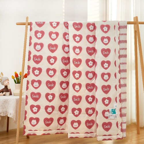 A-type 100% Cotton Printed Summer Cool Bed Sheet for Double Bed, Pure Cotton Summer Blanket, Air Conditioner Blanket, Summer Thin Blanket, Gift Blanket, Wholesale