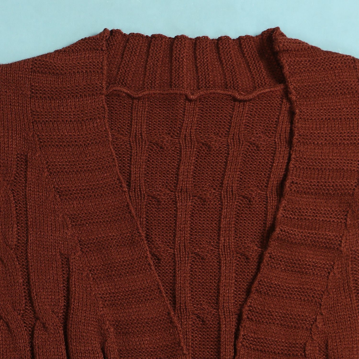 Damen Strickjacke Lang Aus Grobstrick In Unifarben Wintermantel_voghion.com