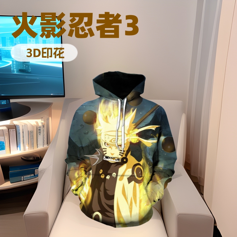 Men's and Women's Hoodies Cross-Border New Product Naruto 3D Sweatshirt Digital Printing Pullover Hoodie One Piece Drop Shipping Trend