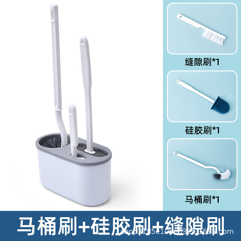 cepillo de inodoro doméstico sin ángulo muerto lavable inodoro 3 - en - 1 cepillo de inodoro colgado en la pared limpio inodoro mango largo