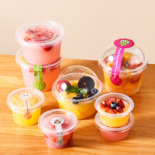 Pudding cup with lid disposable PP plastic double-skin milk turtle paste yogurt jelly pudding powder white jelly dessert