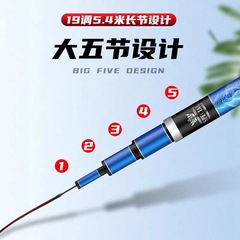 New Dragon Wing Carbon Spinning Rod 5H19 Taper Ultra-Light Ultra-Stiff Hand Rod for Crucian Carp and Big Carp, Black Hole Fishing Rod