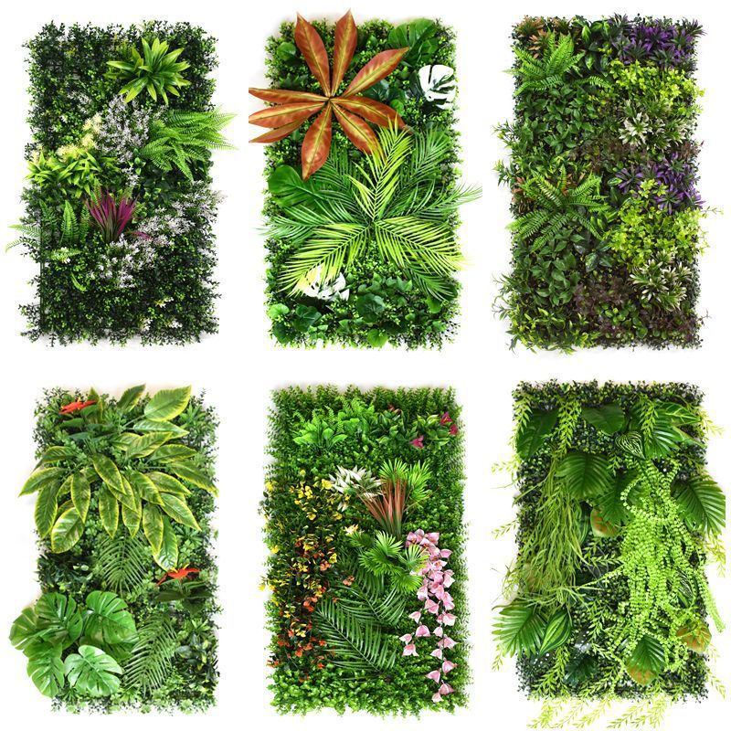 外贸跨境仿真植物墙米兰草坪门头室内装饰花墙人造草塑料仿真绿植|undefined